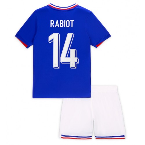 Dětský Fotbalový dres Francie Adrien Rabiot #14 ME 2024 Domácí Krátký Rukáv (+ trenýrky)